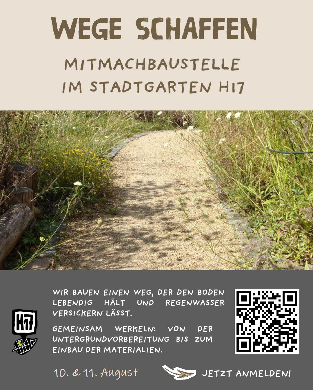 Du betrachtest gerade MITMACHBAUSTELLE: Wege schaffen im Stadtgarten H17