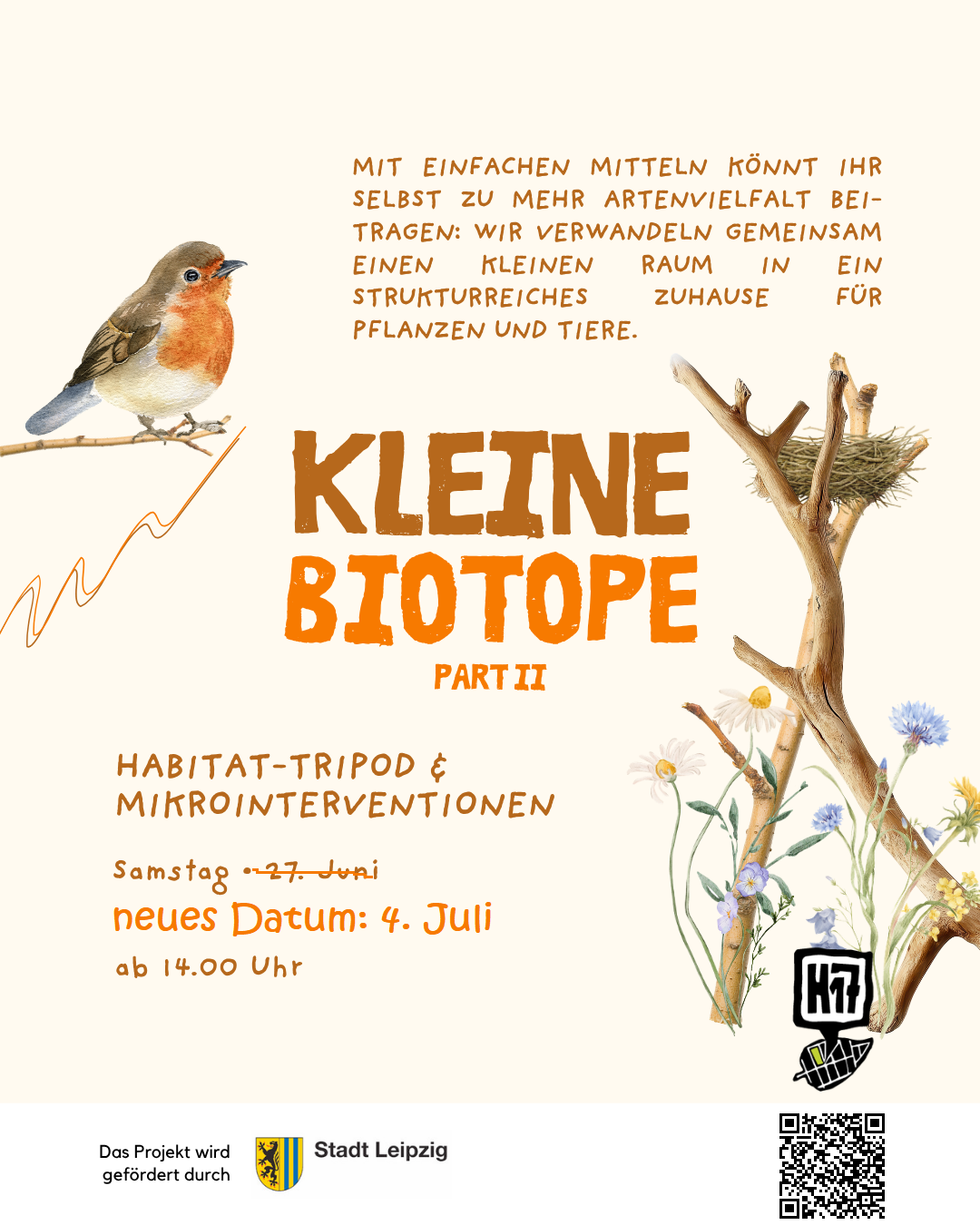 Du betrachtest gerade WORKSHOP: Kleine Biotope II – Habitat-Tripod & Mikrointerventionen